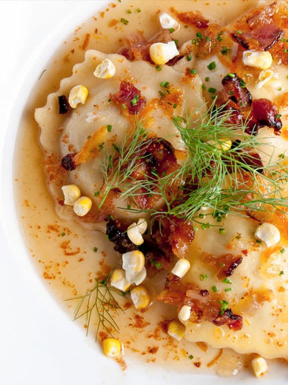 shrimp and scallop seafood ravioli